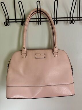 kate spade Pale Pink Leather Dome Satchel with Gold Hardware